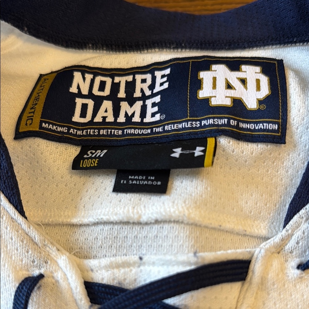 Under Armour Notre Dame Athletic Shirt - Navy and Cream